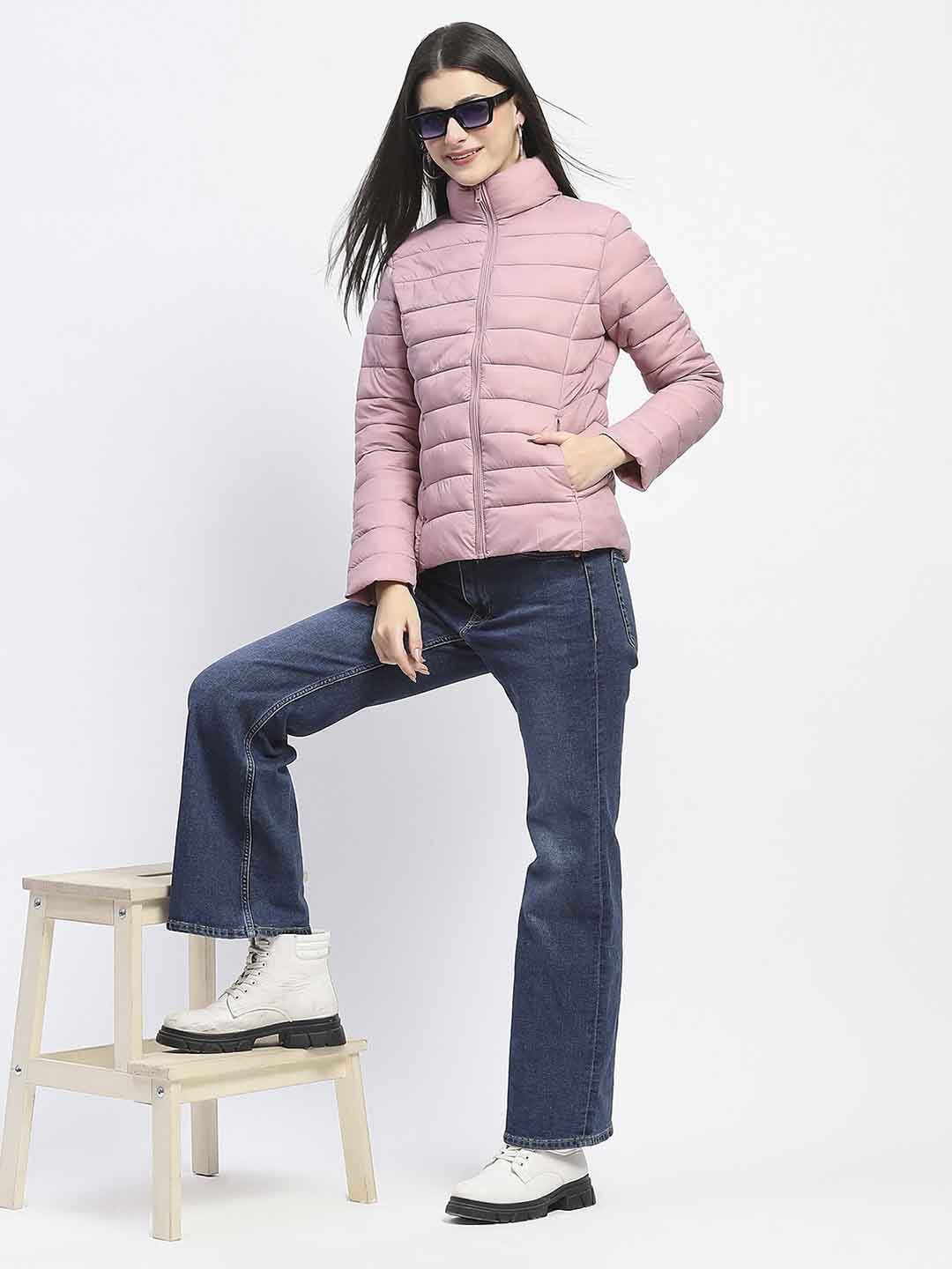 Madame Quilted Purplish Pink Puffer Jacket - Image 2