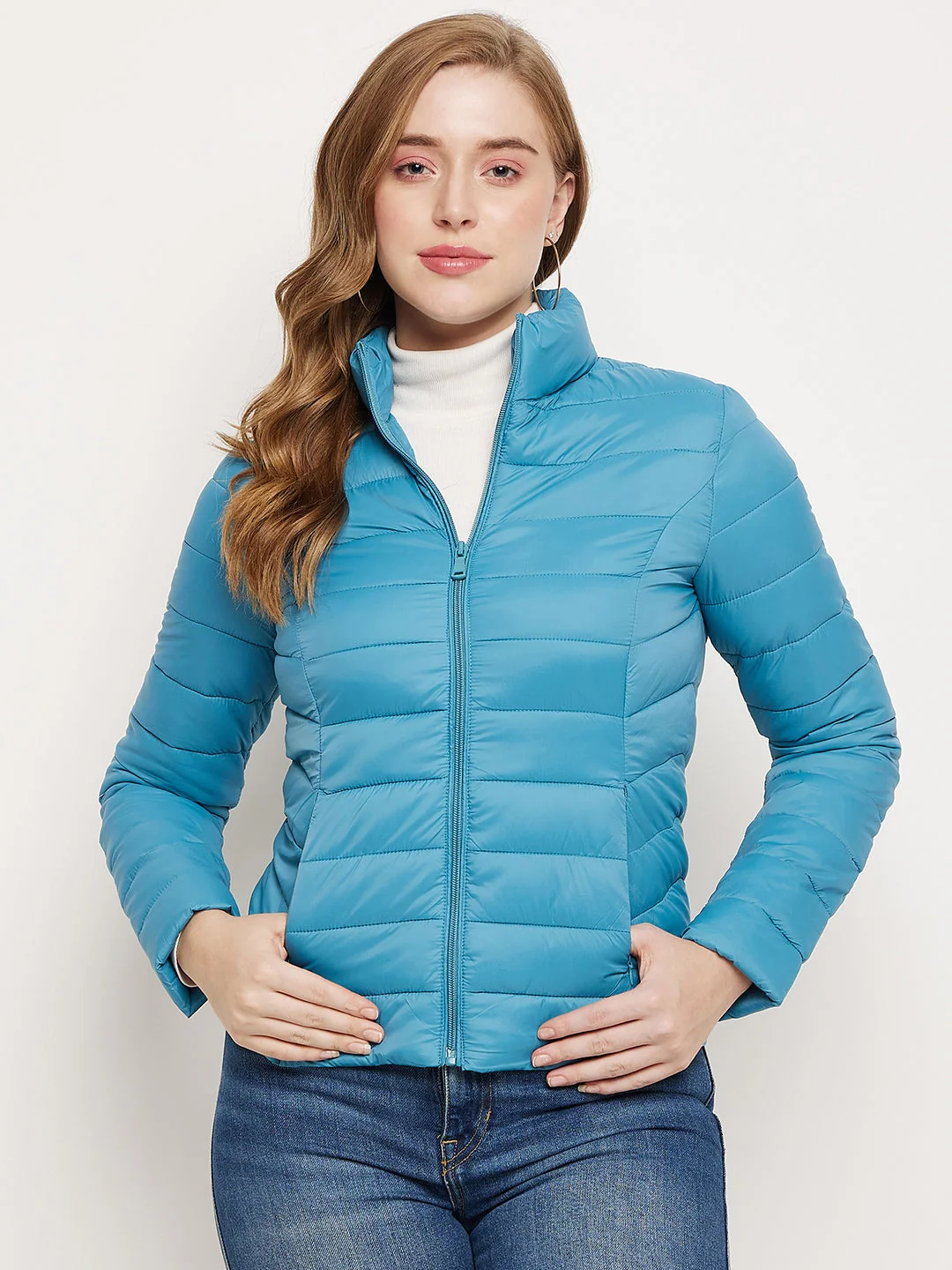 Madame Sea Blue Puffer Jacket - Image 3