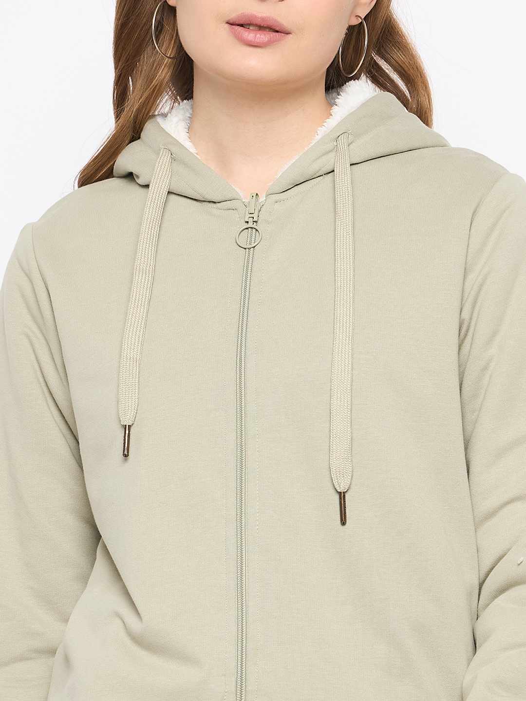 Madame Pear Green Hooded Zipper Sweatshirt - Image 9