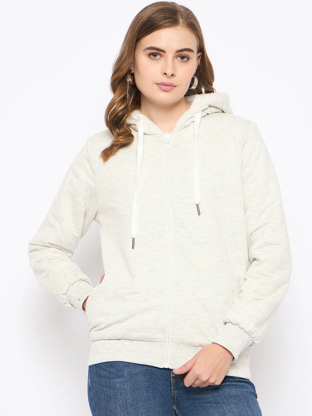 Madame White Fleece Hooded Sweatshirt - Image 3