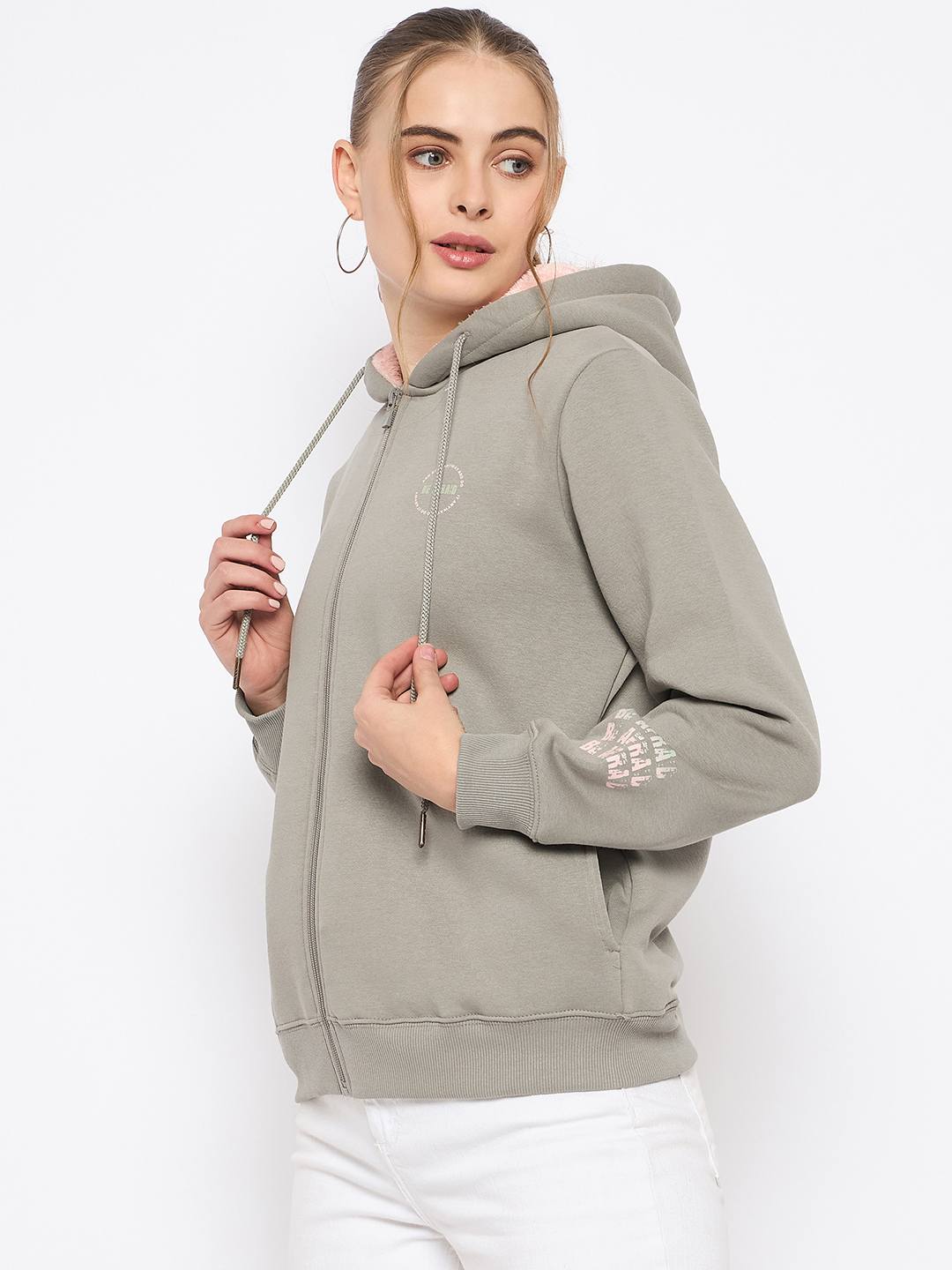 Madame Placement Print Grey Hooded Sweatshirt - Image 5