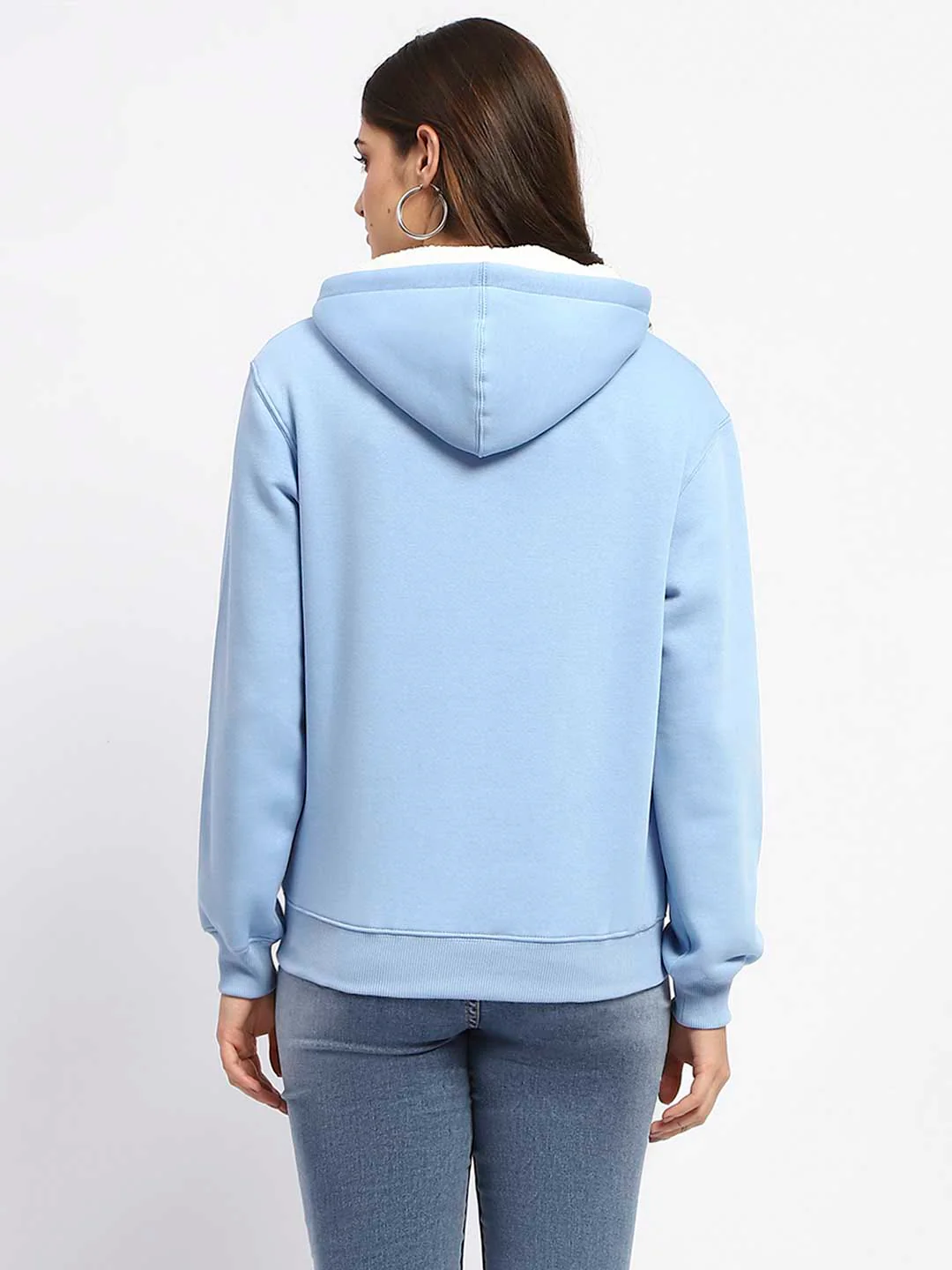 Madame Powder Blue Graphic Printed Hoodie Sweatshirt - Image 5
