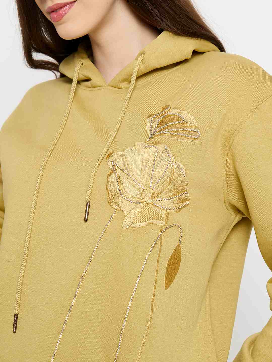 Madame Graphic Print Yellow Cotton Blend Sweatshirt - Image 7