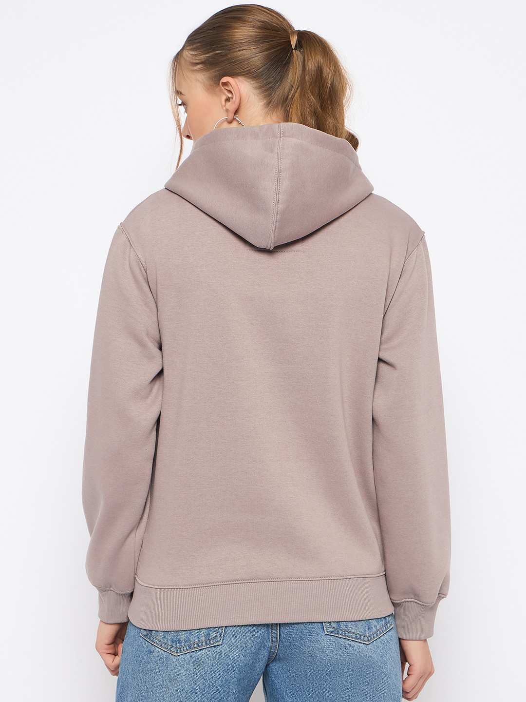 Madame Cotton Blend Printed And Handwork Detailed Brown Sweatshirt - Image 6