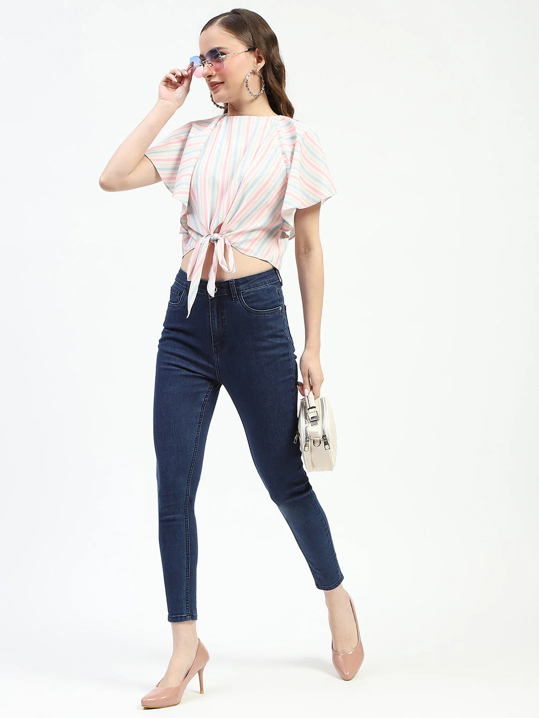 Madame Dark Blue Skinny Fit Cotton Denim Jeans
