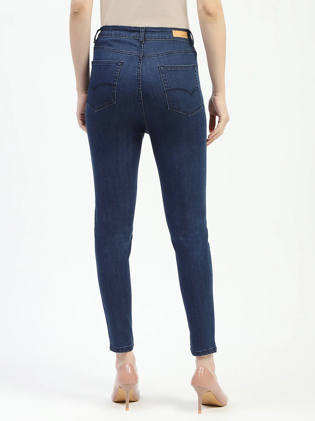 Madame Dark Blue Skinny Fit Cotton Denim Jeans - Image 5