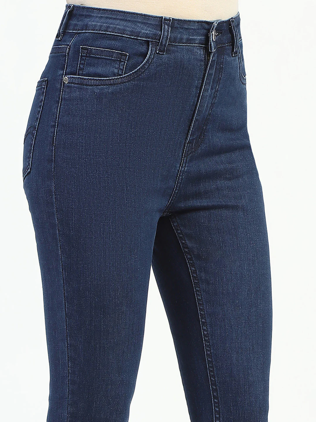 Madame Dark Blue Skinny Fit Cotton Denim Jeans - Image 6