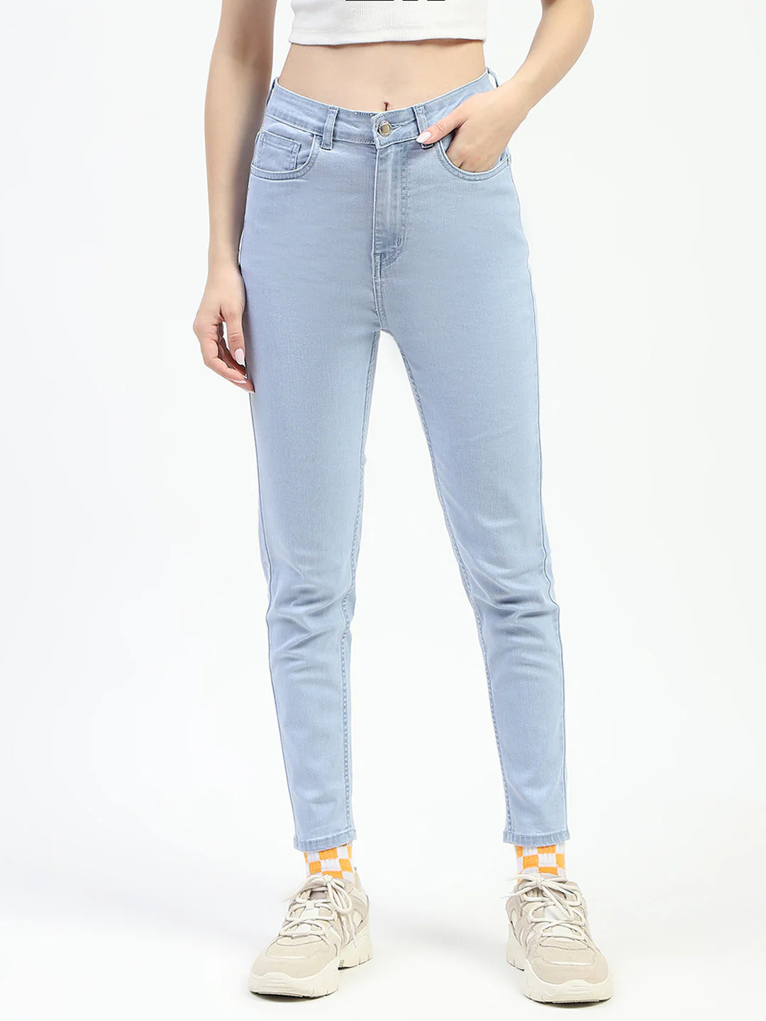 Madame Ice Blue Skinny Fit Cotton Denim Jeans - Image 2