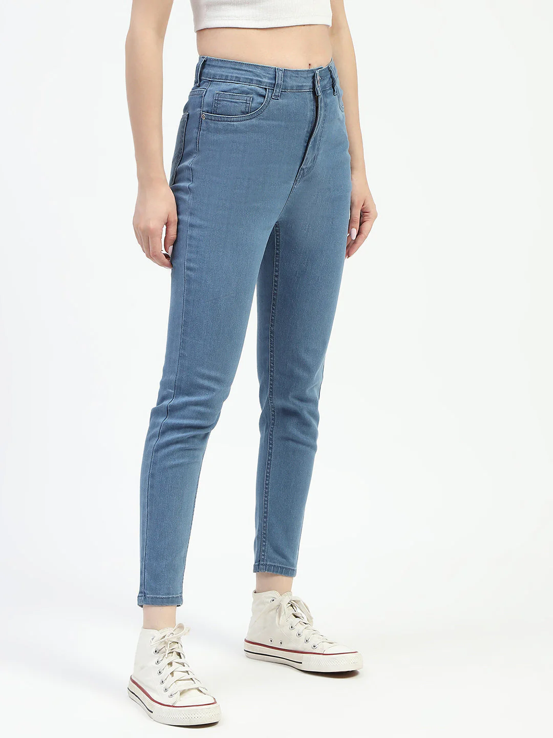 Madame Mid Blue Slim Fit Cotton Denim Jeans - Image 3
