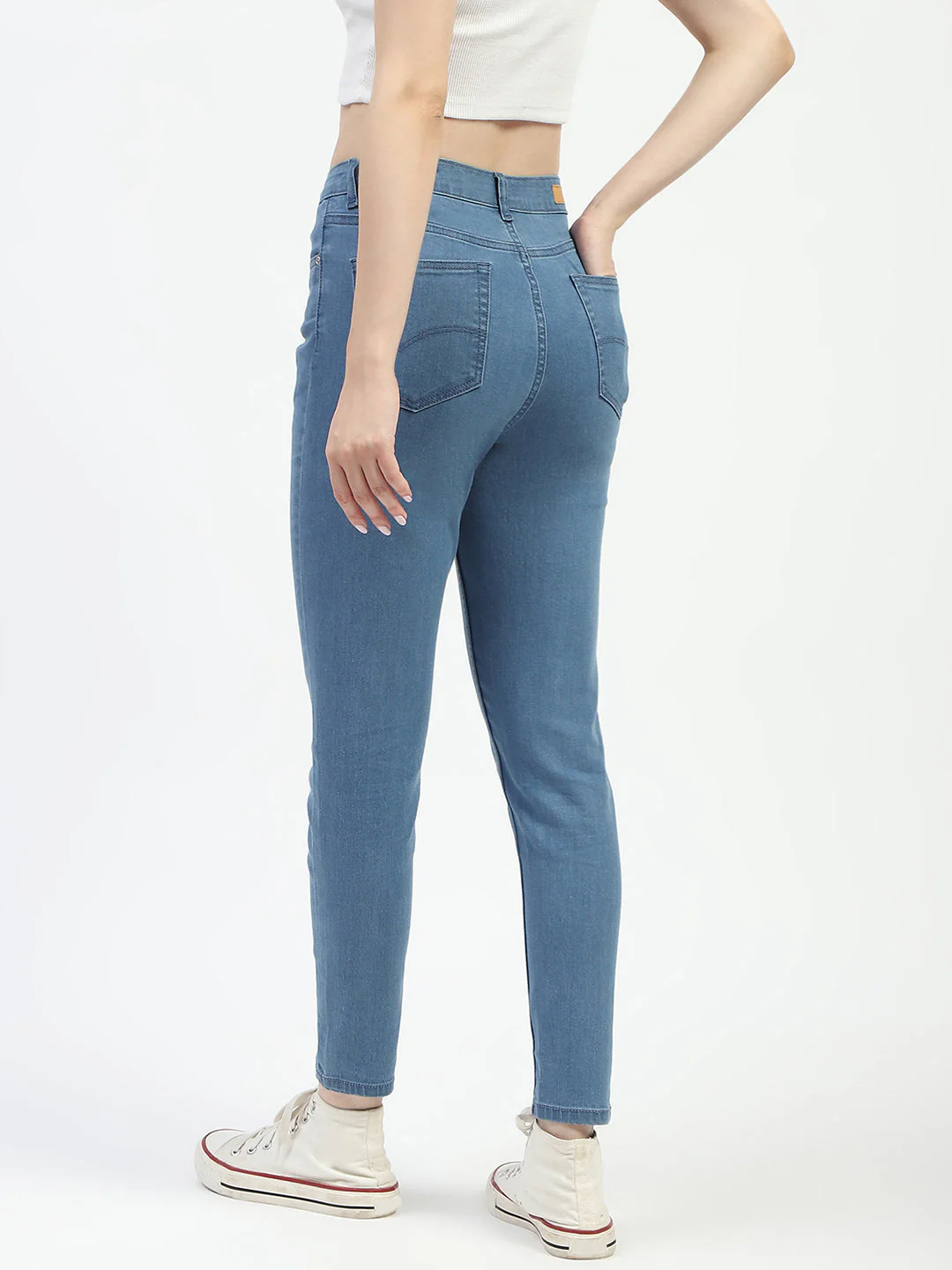Madame Mid Blue Slim Fit Cotton Denim Jeans - Image 5