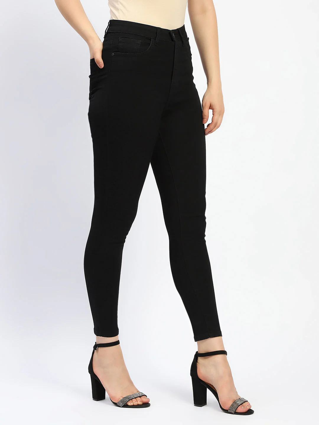 Madame Black Skinny Fit Cotton Blend Denim - Image 3