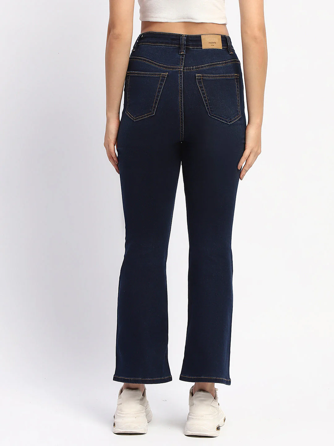 Madame Solid Blue Flared Fit Denim - Image 5