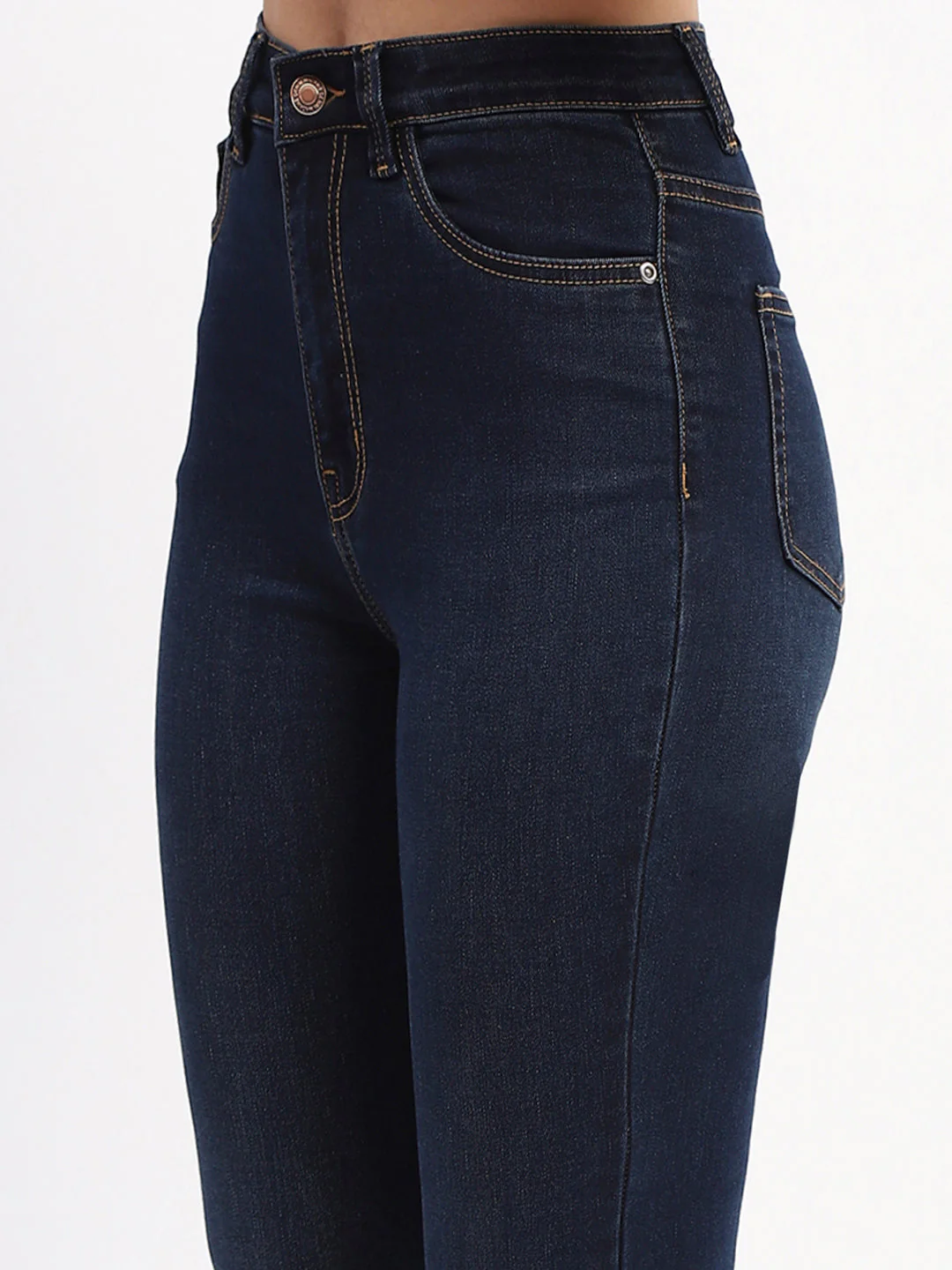 Madame Solid Blue Flared Fit Denim - Image 6