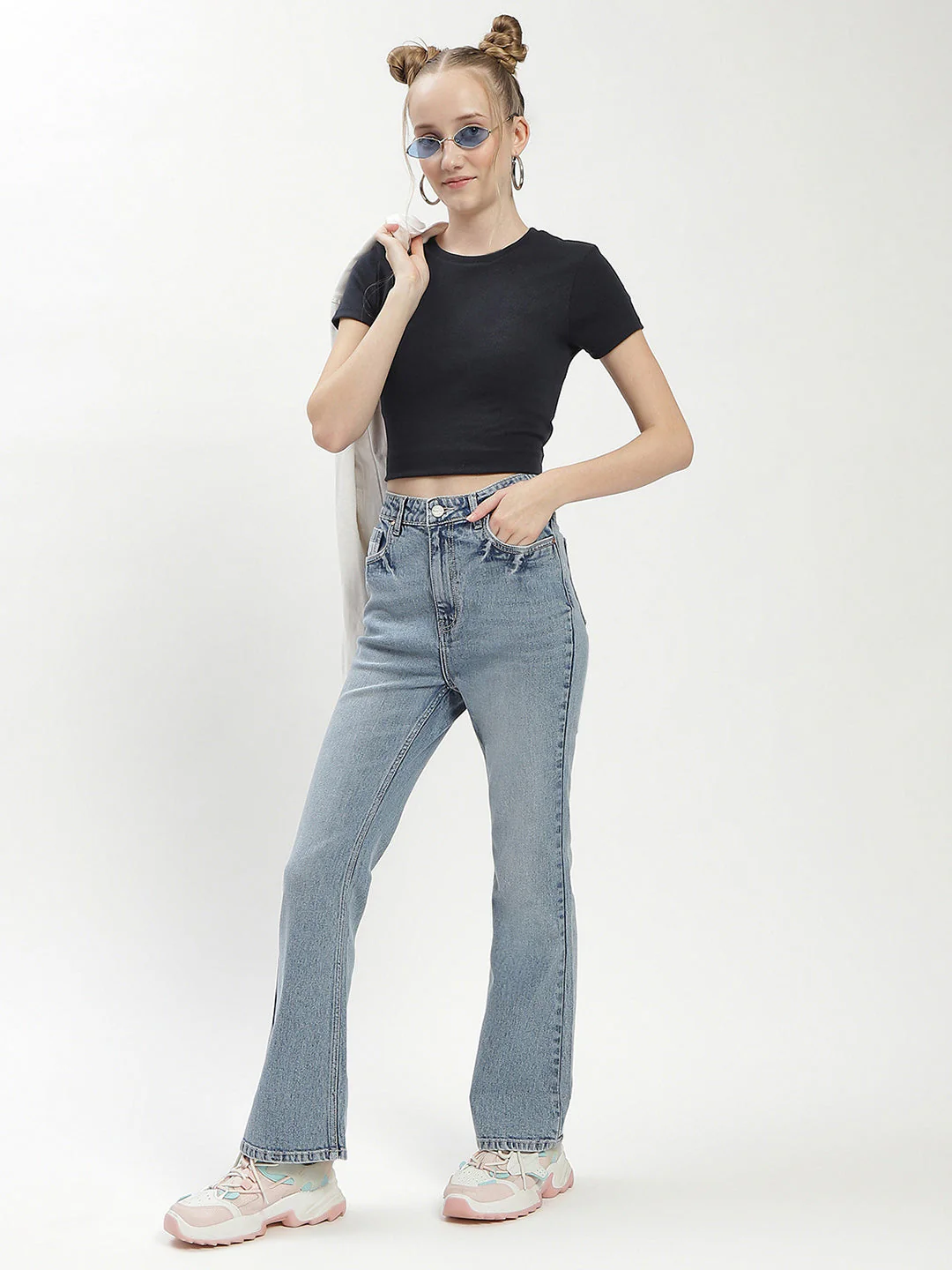 Madame Light Wash Flared Denim Jeans