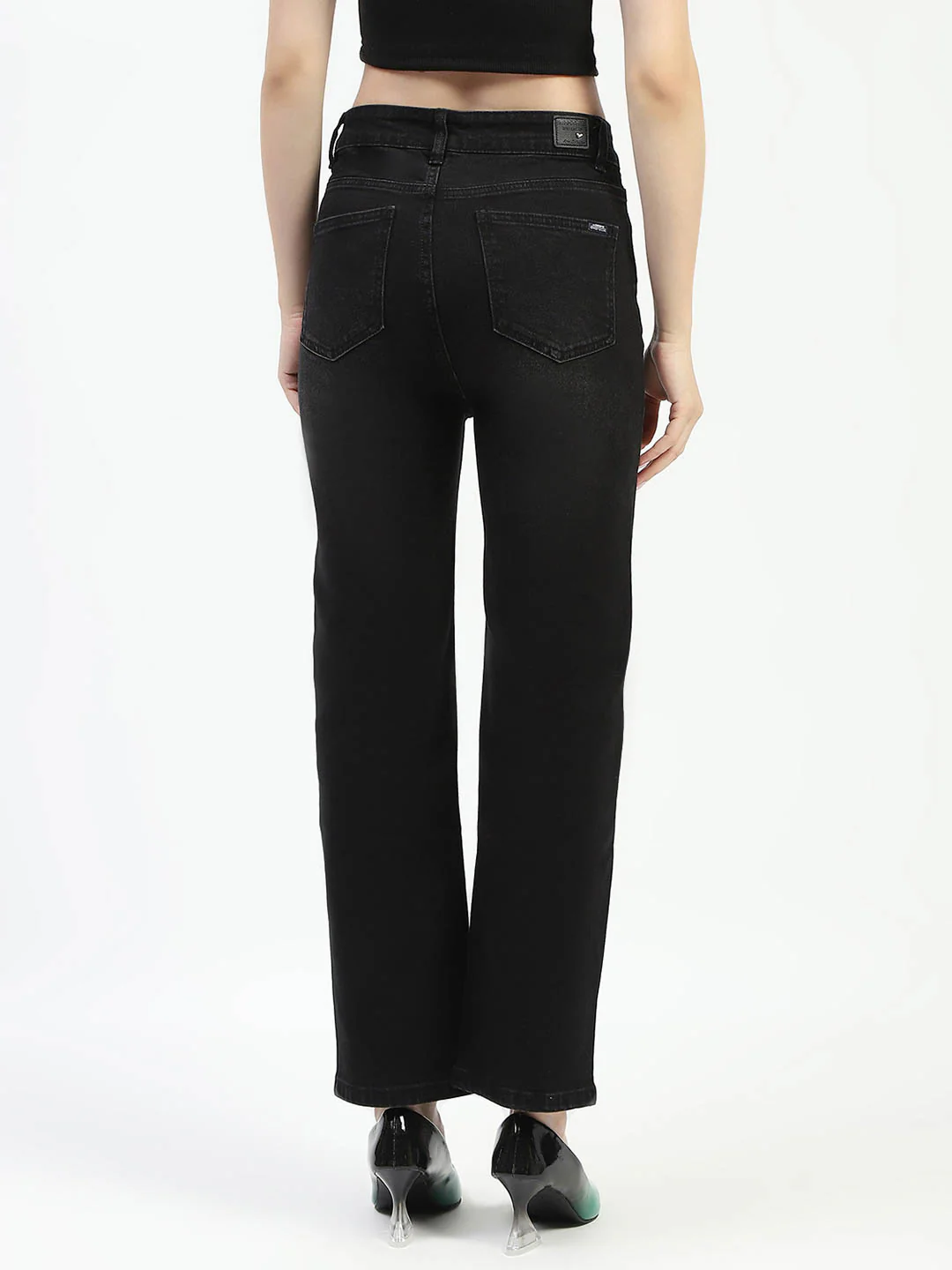 Madame Mid-Rise Black Straight-Fit Jeans - Image 5