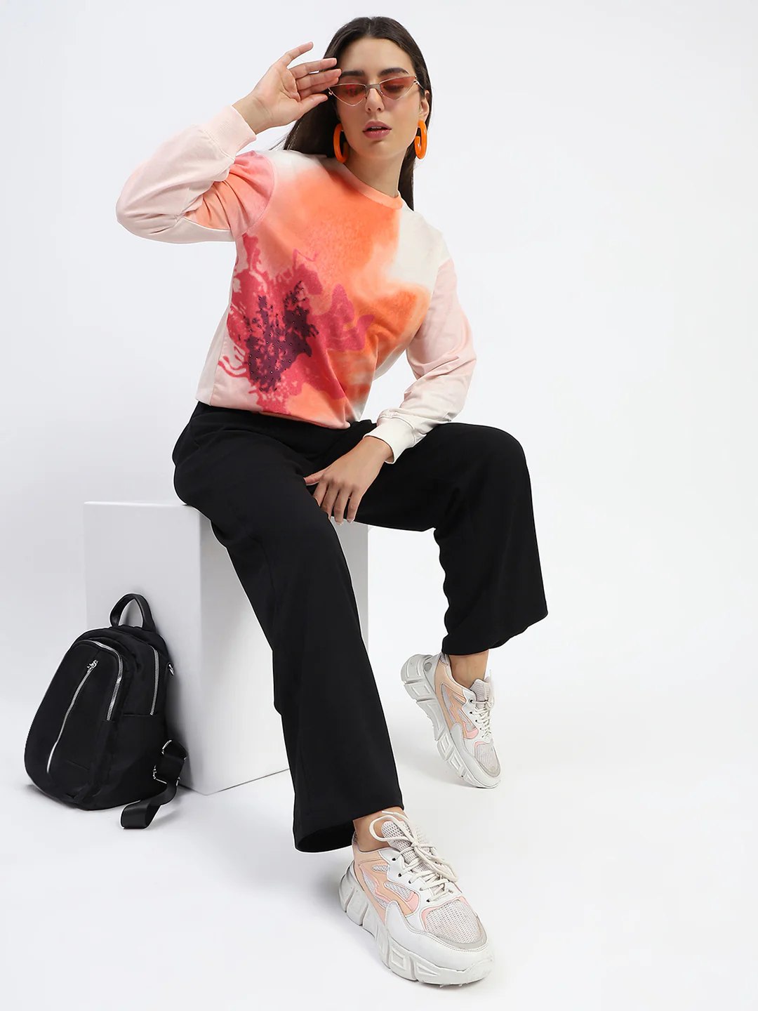 Madame Wide Legged Solid Black Trousers - Image 5