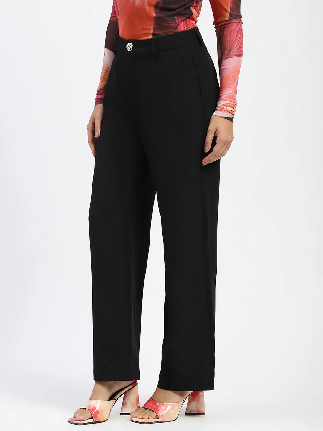 Madame Black Straight Fit Trousers - Image 4