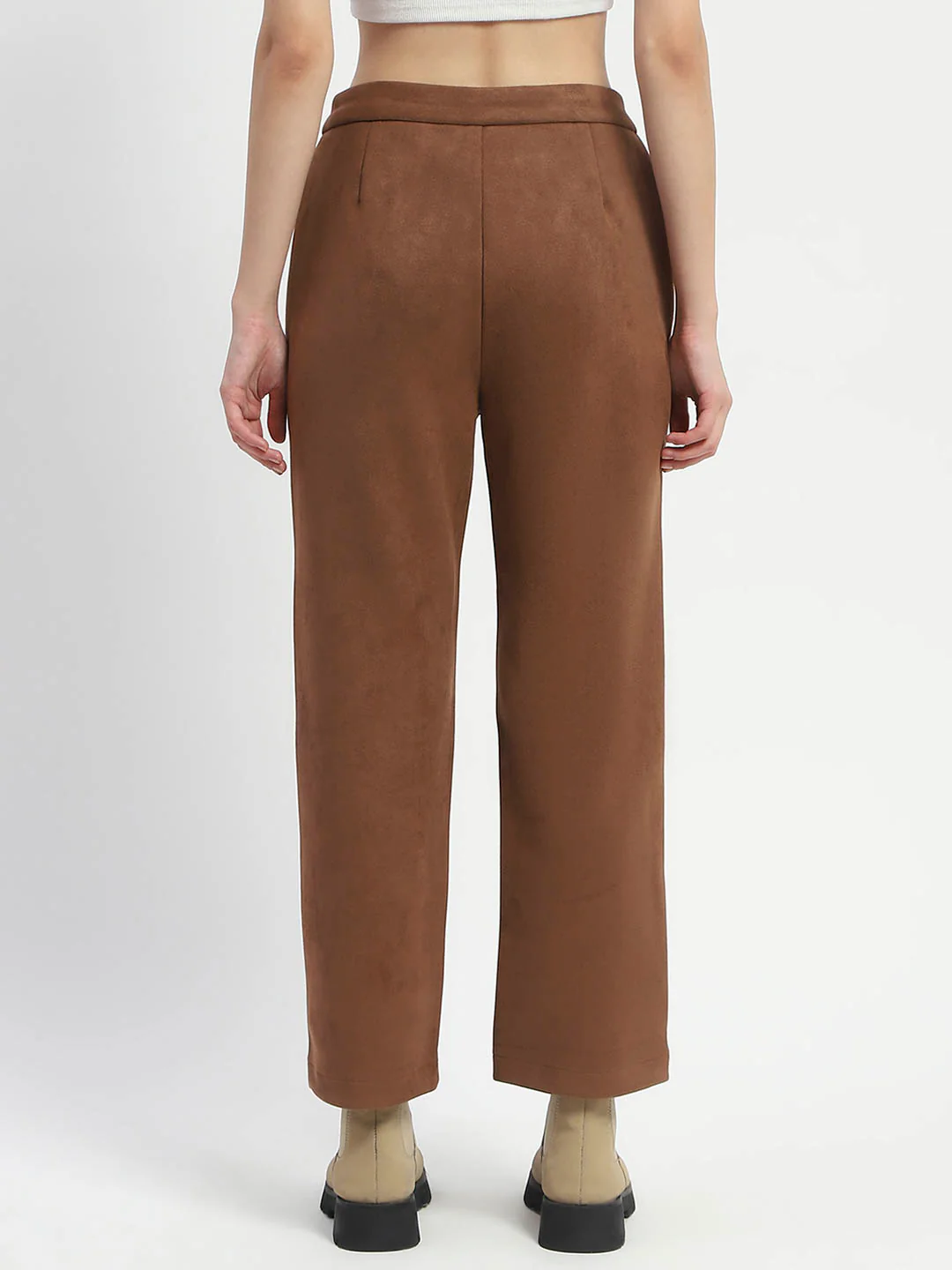 Madame Solid Tan Pleated Gurkha Trousers - Image 5