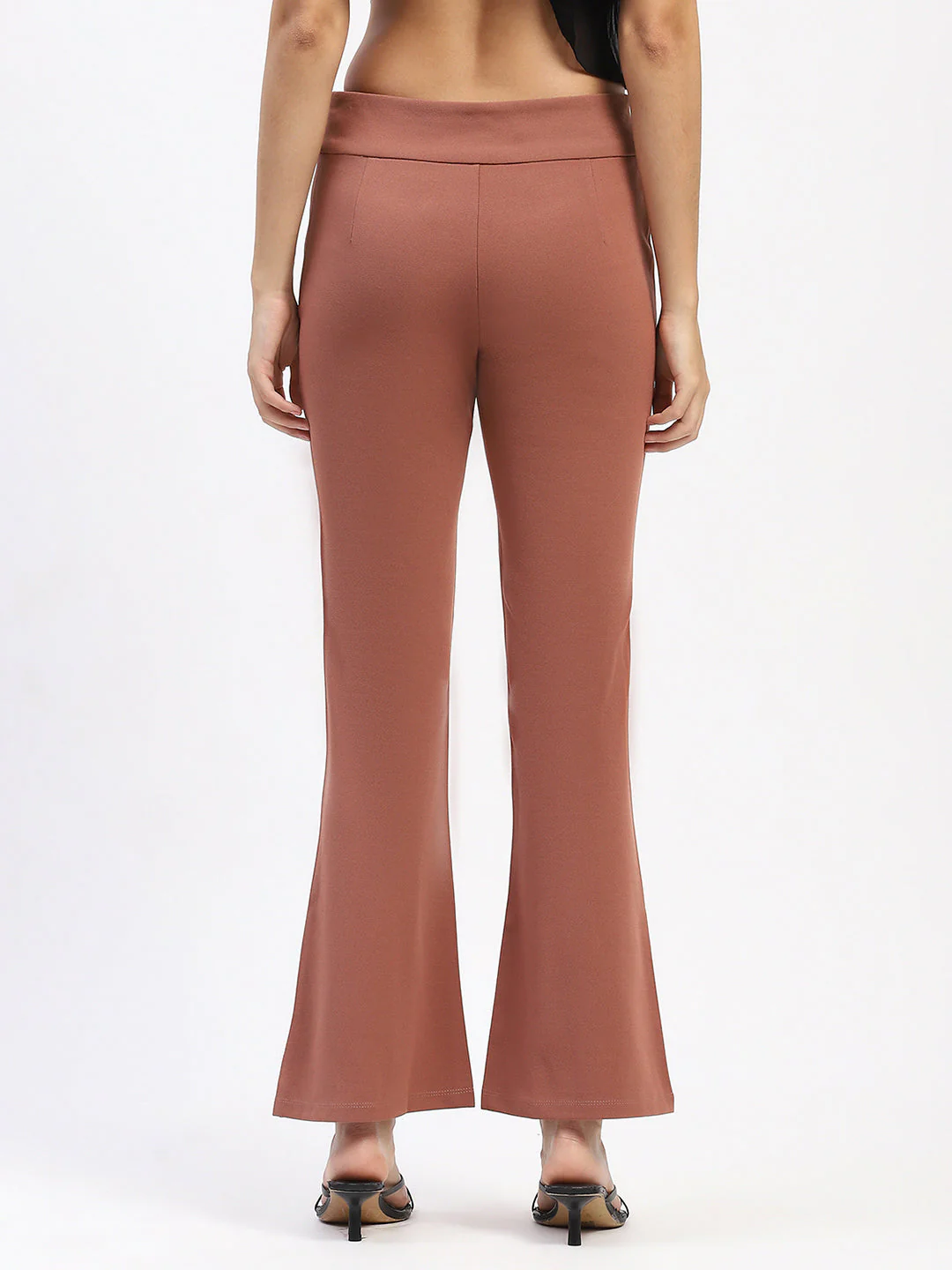 Madame Pleated Solid Rose Trousers - Image 5