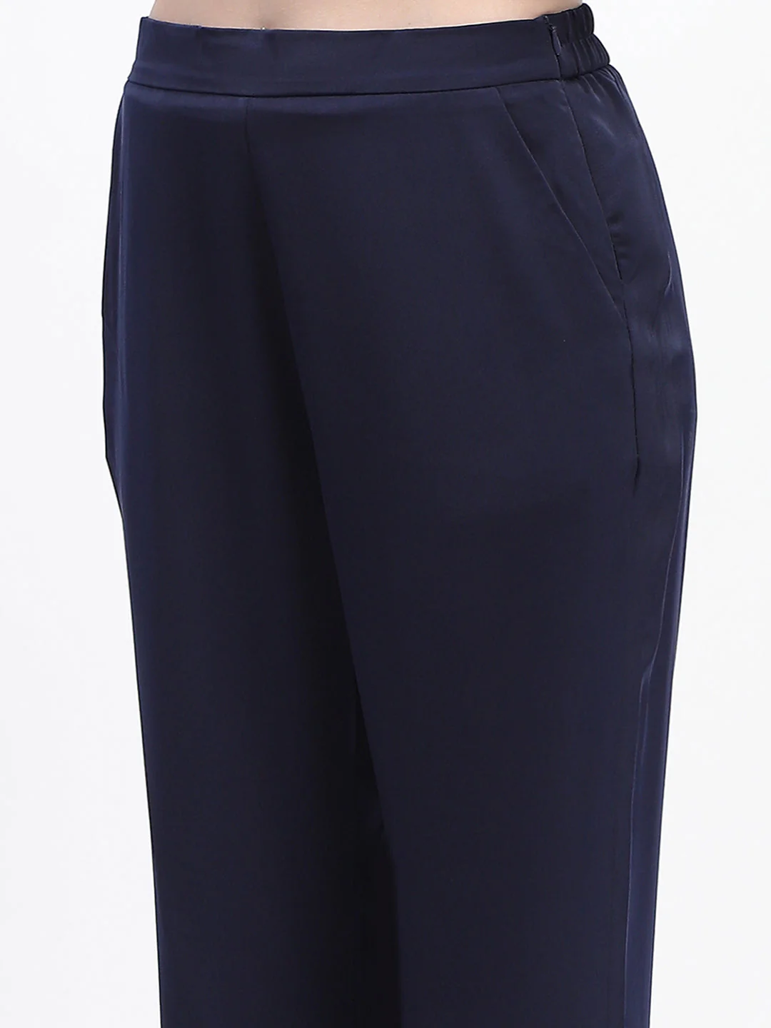 Madame Navy Belted Shirt and Wide-Leg Pants Co-ord Set - Image 6
