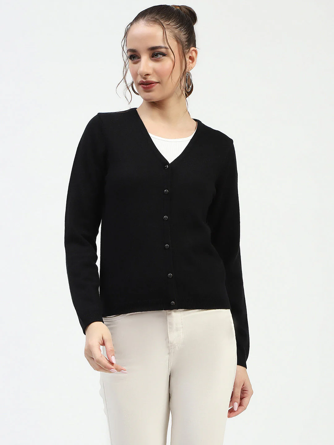Madame Black Button-Up Cardigan - Image 2