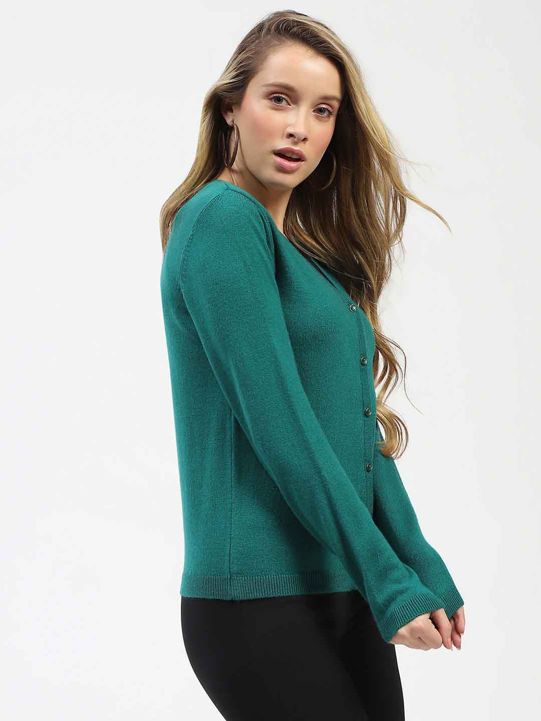 Madame Emerald Green Button-Up Cardigan - Image 3