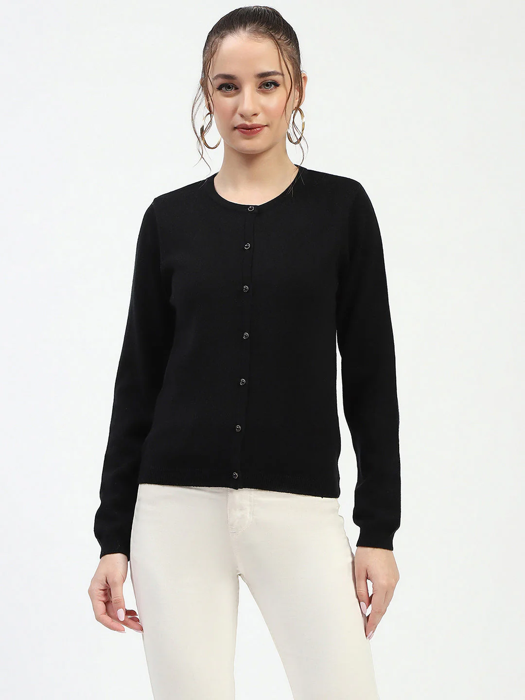 Madame Black Button-Up Cardigan - Image 2