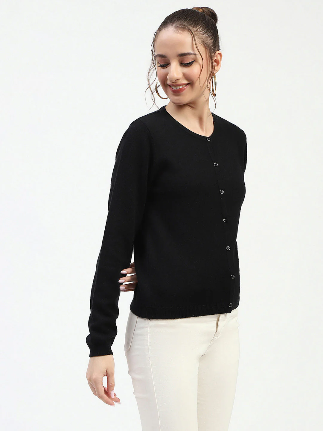 Madame Black Button-Up Cardigan - Image 3