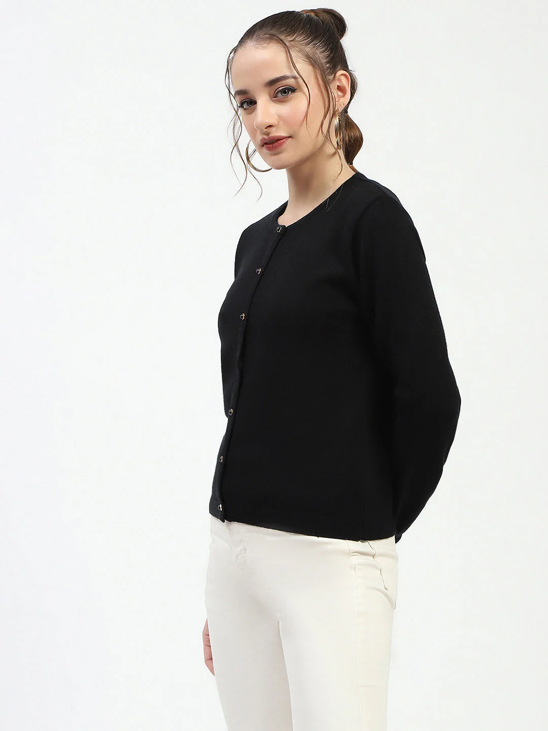 Madame Black Button-Up Cardigan - Image 4