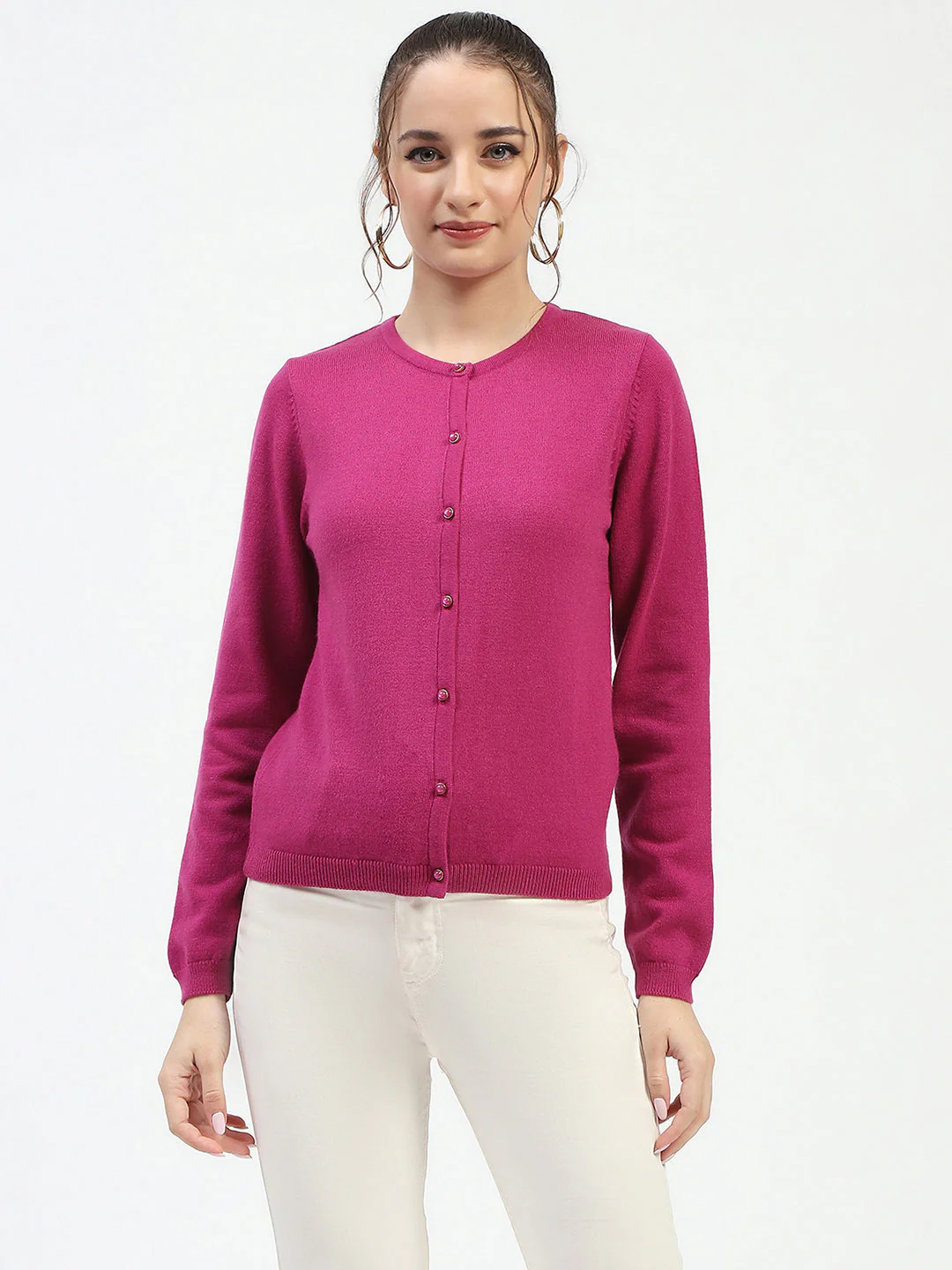 Madame Magenta Button-Up Cardigan - Image 2