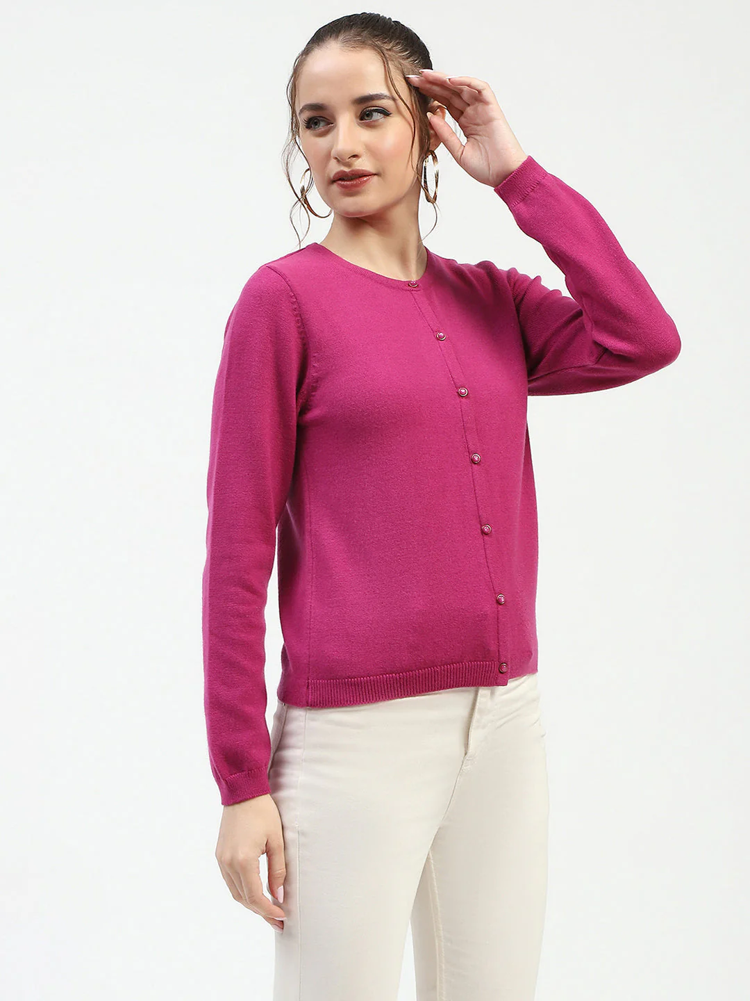 Madame Magenta Button-Up Cardigan - Image 3