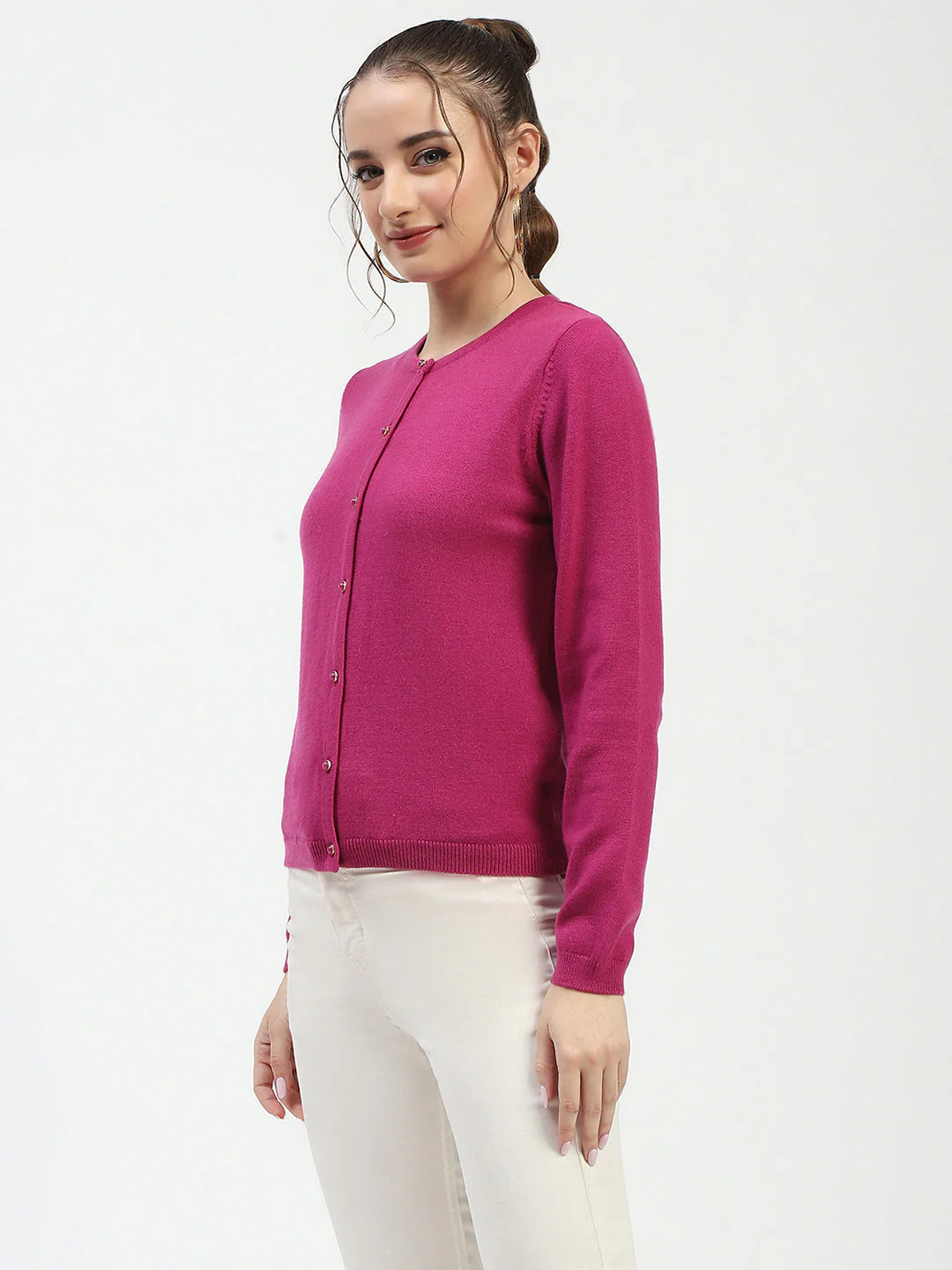 Madame Magenta Button-Up Cardigan - Image 4