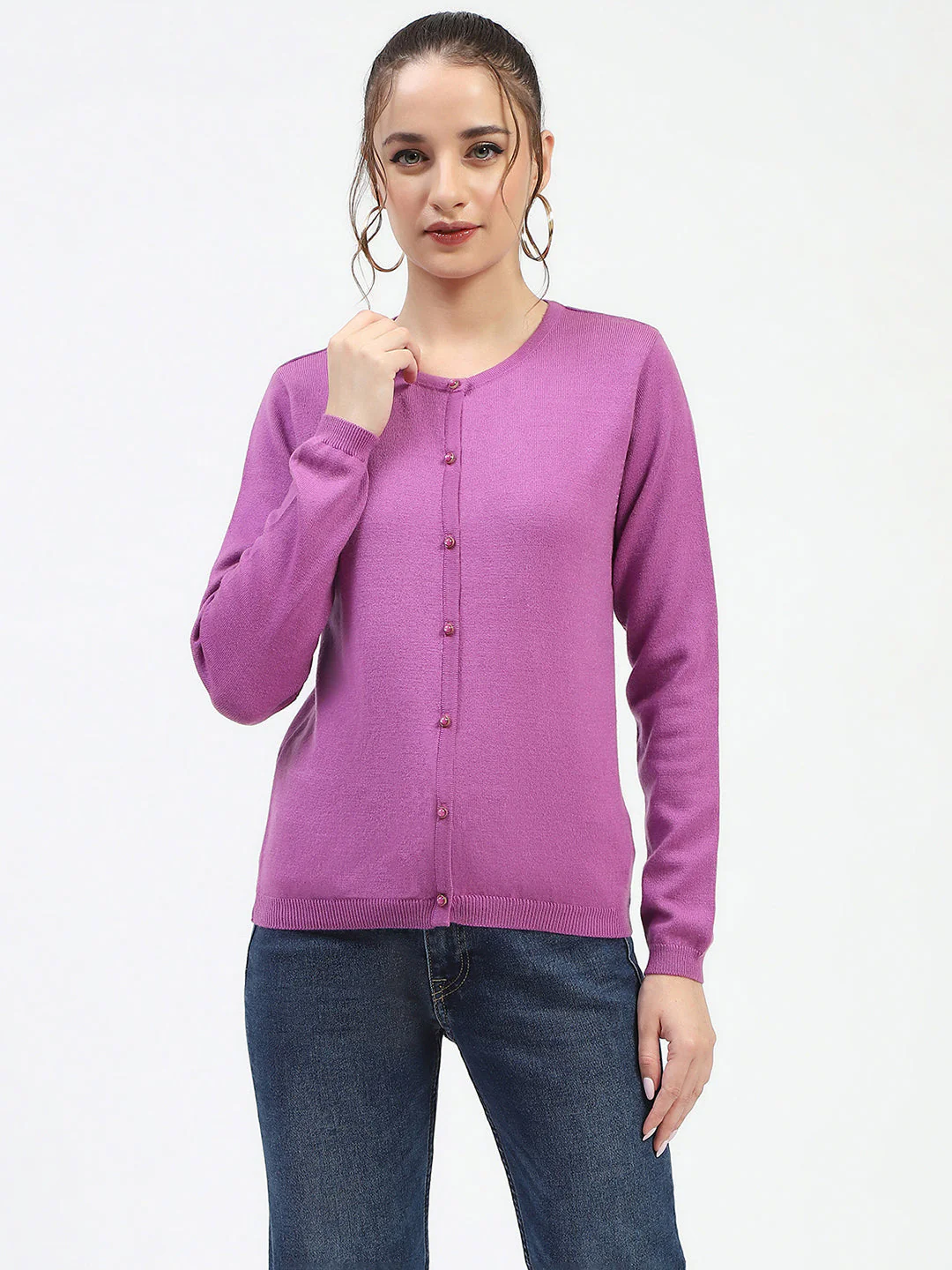 Madame Mauve Button-Up Cardigan - Image 2