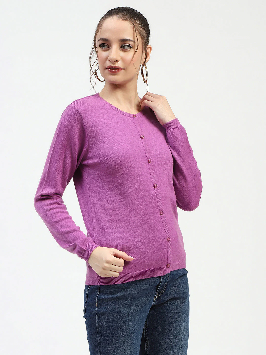 Madame Mauve Button-Up Cardigan - Image 3