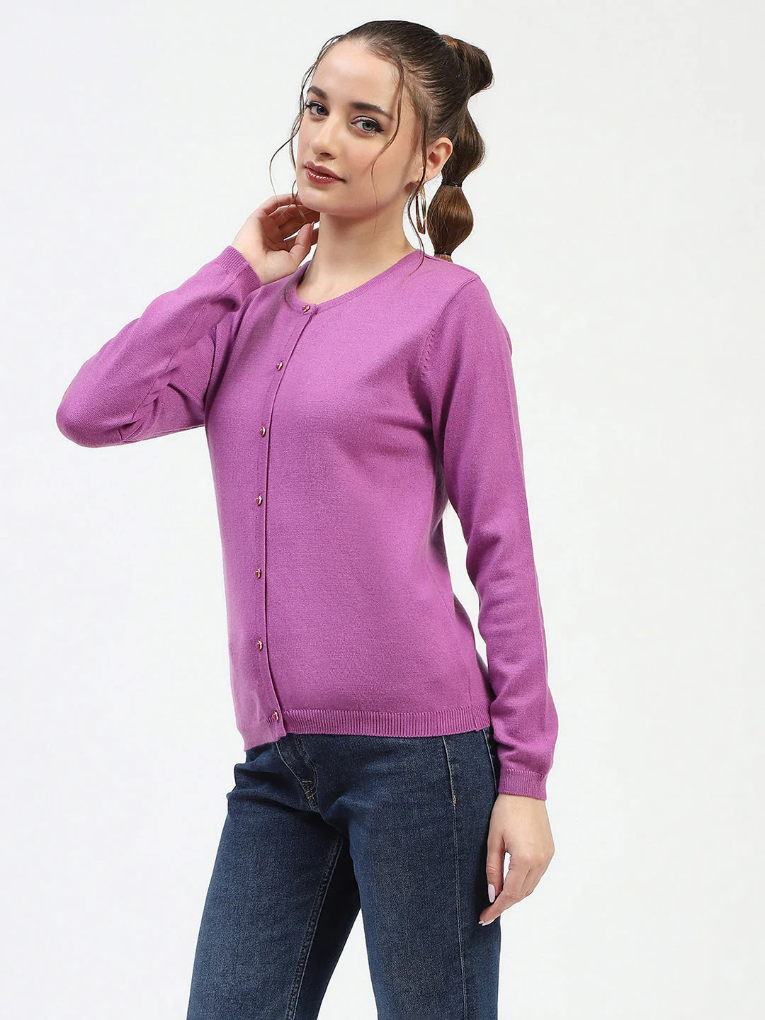 Madame Mauve Button-Up Cardigan - Image 4