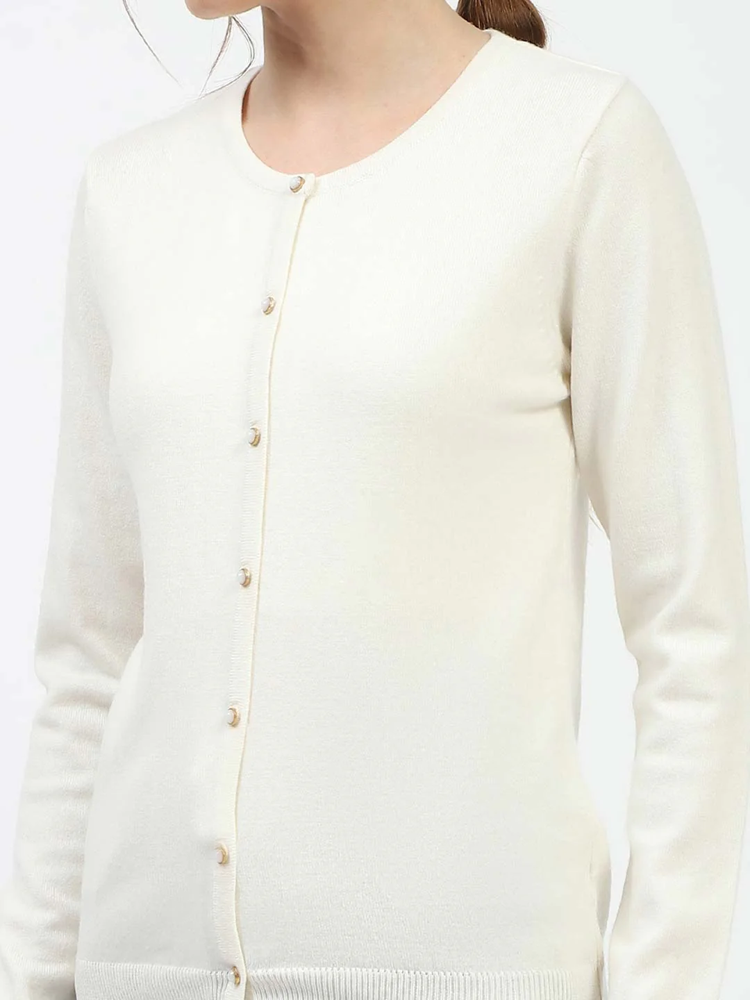 Madame Off-White Button-Up Cardigan - Image 6