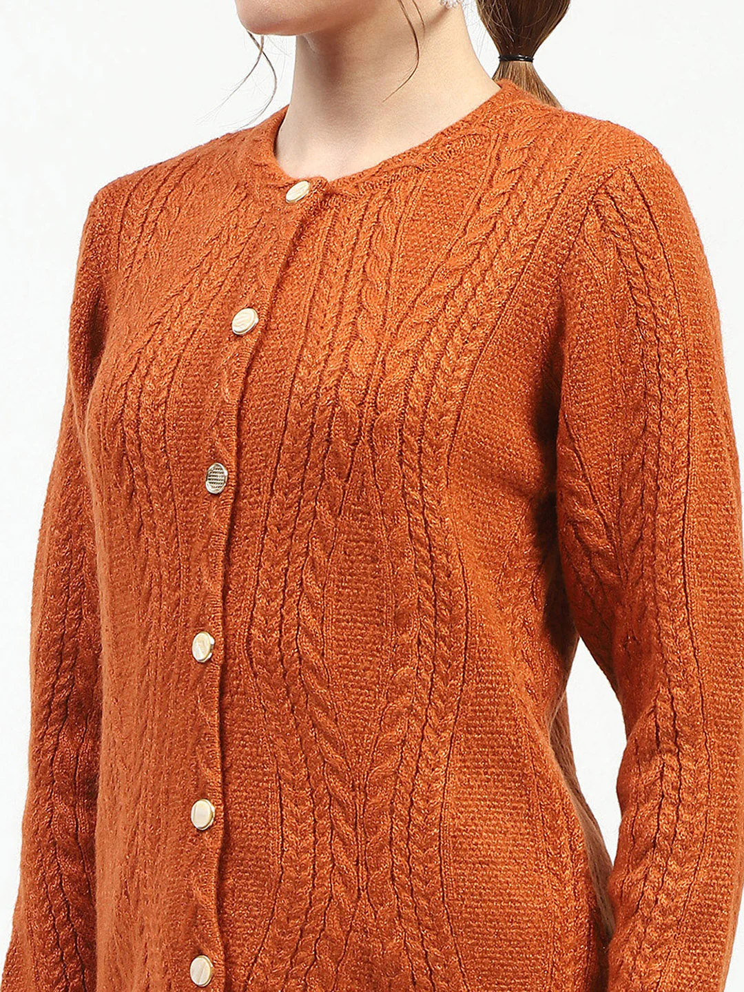 Madame Orange Button-Up Cardigan - Image 6