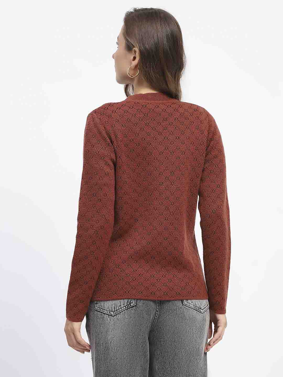 Madame Beige Printed Buttoned Cardigan - Image 5