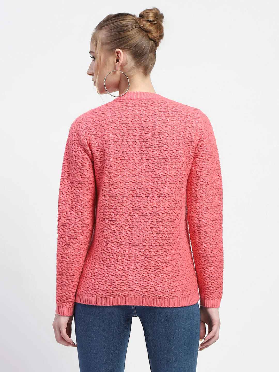 Madame Hot Pink V-Neck Knit Cardigan - Image 5