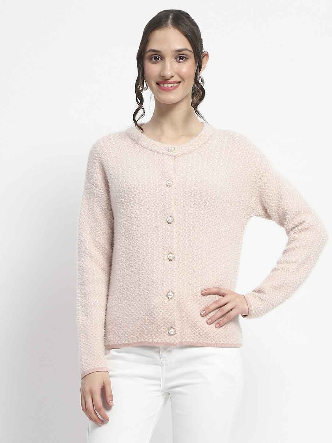 Madame Button Down Beige Cardigan - Image 3
