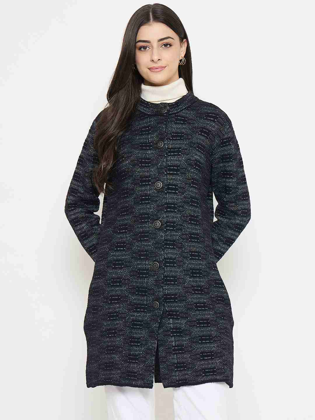 Madame Self Design Black Cardigan - Image 3