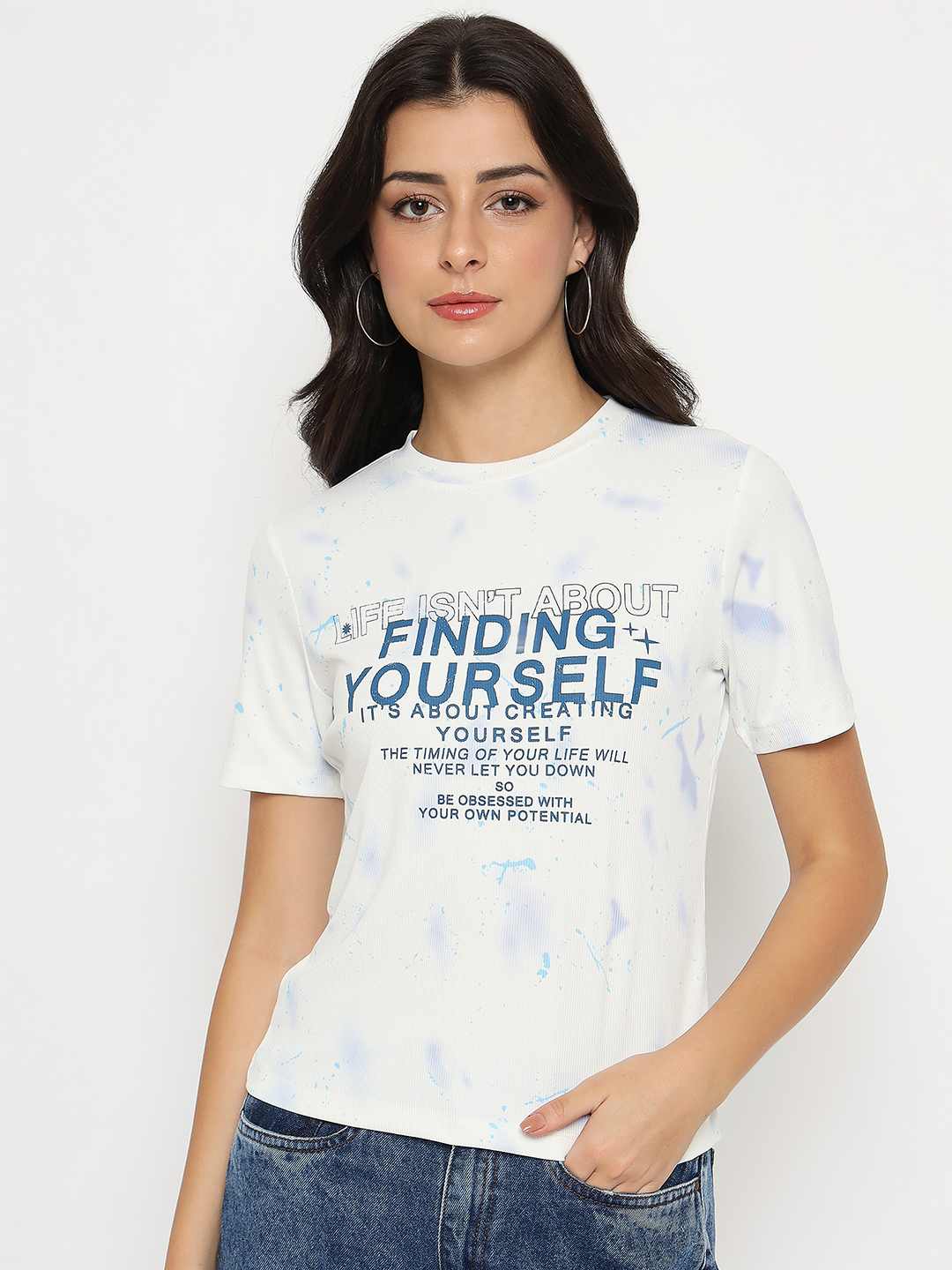 Madame All Over Print Blue T-Shirt - Image 3