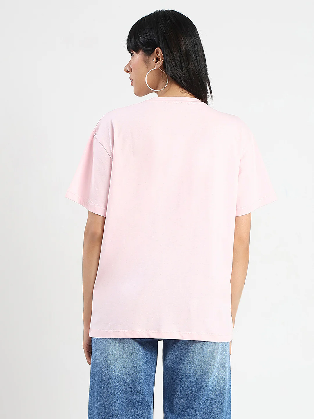 Madame Graphic Foil Print Handwork Detail Pink Cotton T-shirt - Image 6