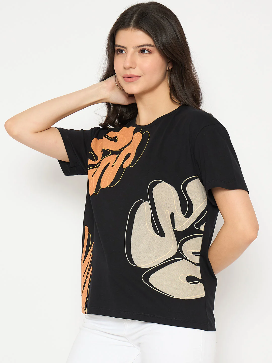 Madame Graphic Print Crew Neck Black Sinker T-shirt - Image 4