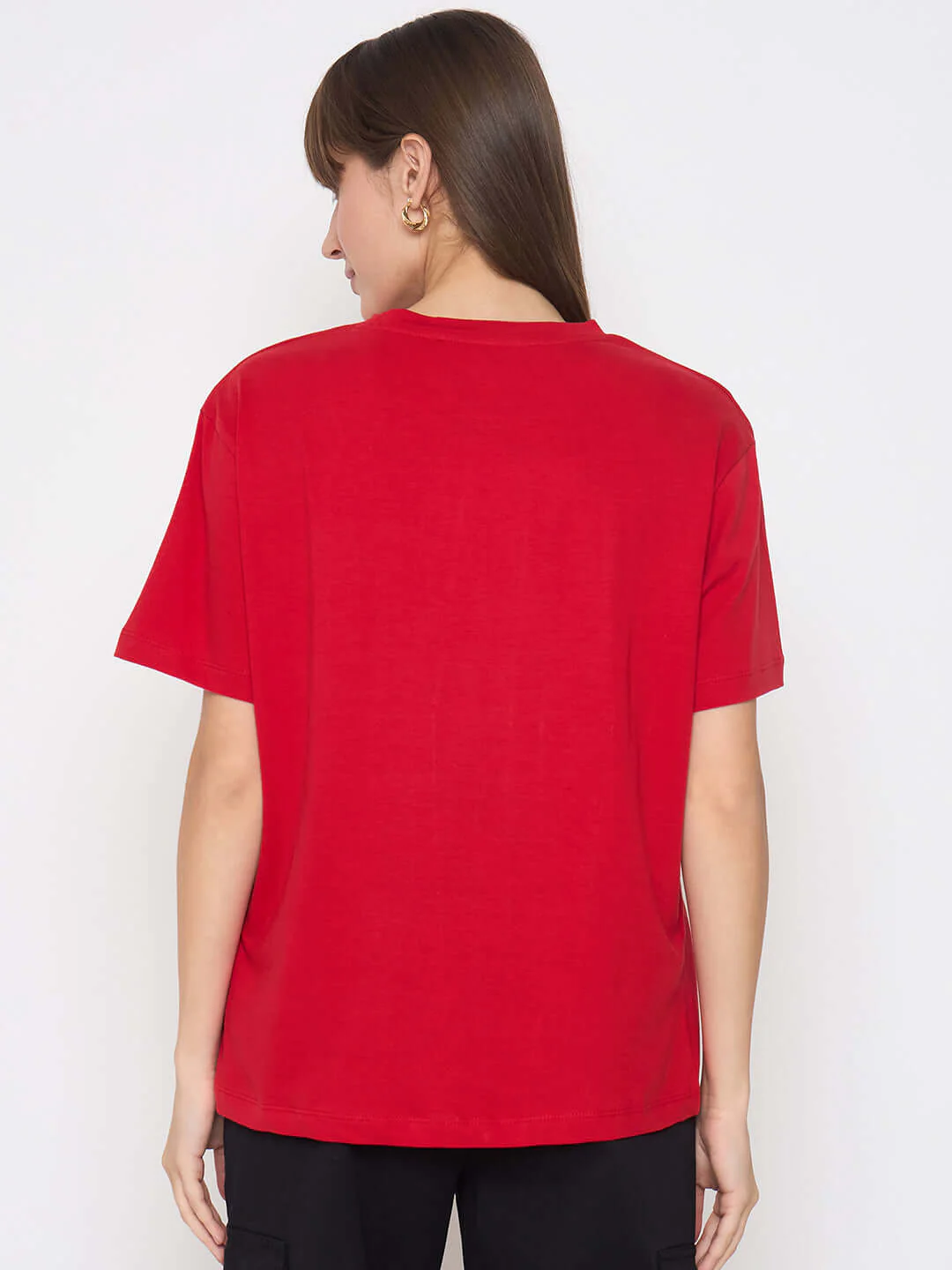 Madame Graphic Print Swarovski Detailed Red T-shirt - Image 6