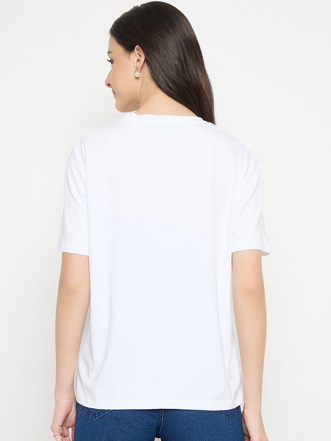 Madame White Cotton Printed T-Shirt - Image 7