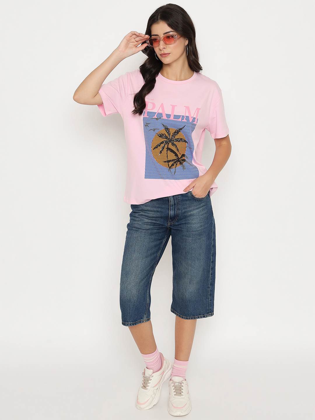 Madame Cotton Graphic Print Pink T-shirt - Image 2