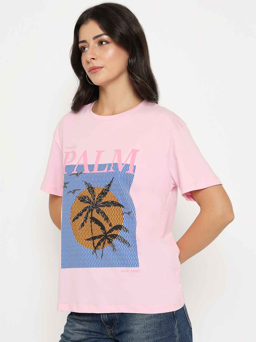Madame Cotton Graphic Print Pink T-shirt - Image 5