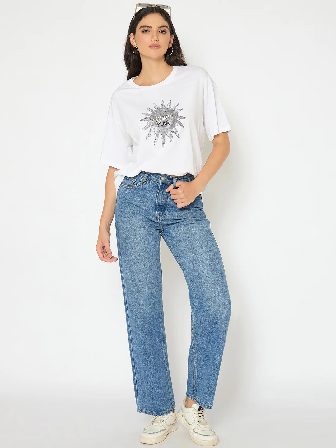 Madame Graphic Print White Cotton T-shirt - Image 2