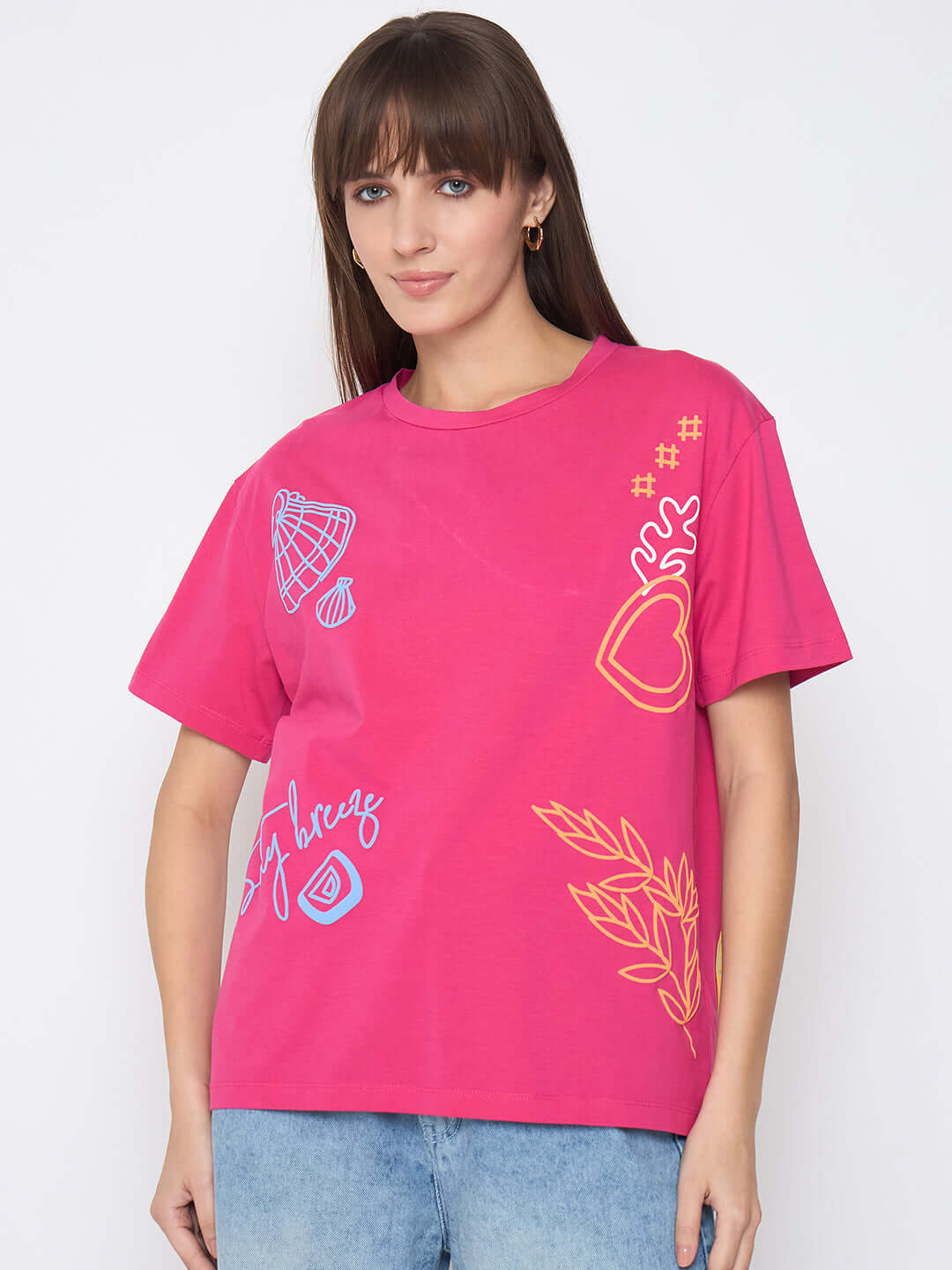 Madame Front and Back Printed Hot Pink Sinker T-shirt - Image 3